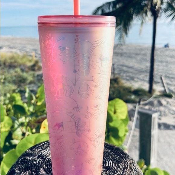 Starbucks Pink Lace Soft Touch Cup Iridescent Cold Tumbler 24oz Exclusive 2022 - Picture 11 of 17